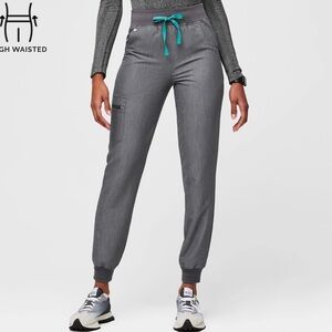 Figs High-Waisted Zamora Gray Joggers. Size Small Tall